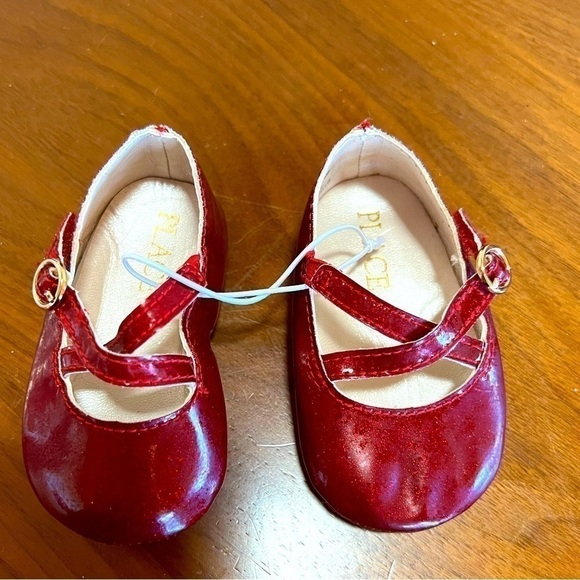 The Children's Place Other - Children's Place shoes👧 red ballet slipper NEW 0-3 m shine